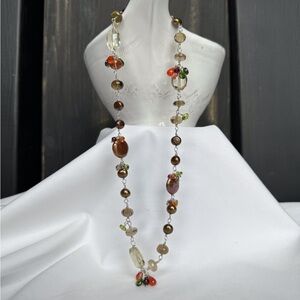 Natural Gemstone Necklace 925SS